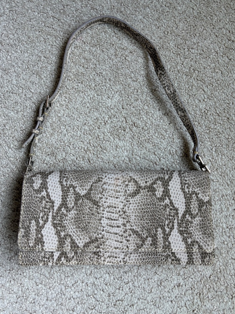 Liz Claiborne mini shoulder bag gray python print